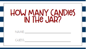 Baby Shower Baseball Bat X Candy Jar Cards: Baby Shower Baseball Bat X
