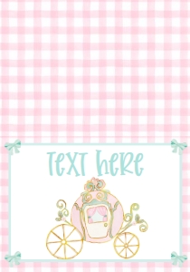 Birthday Princess Carriage Pink Gingham Food Tent: Birthday Princess Carriage Pink Gingham
