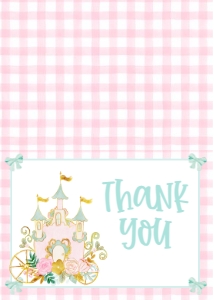 Birthday Princess Castle Pink Gingham Thank You: Birthday Princess Castle Pink Gingham