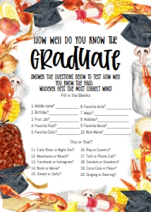 Graduation Border Craw Boil How Well Do You Know the Grad Game: Graduation Border Craw Boil