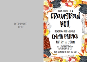 Graduation Border Craw Boil Photo Invite: Graduation Border Craw Boil