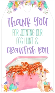 Crawfish Boil Easter Egg Hunt Pastel Ice Chest Favor Tag: Crawfish Boil Easter Egg hunt