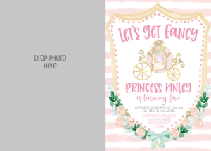 Birthday Princess Carriage Crest Photo Invite: Birthday Princess Carriage Crest