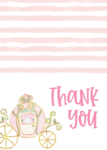 Birthday Princess Carriage Crest Thank You: Birthday Princess Carriage Crest