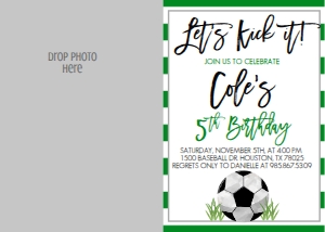 Birthday Soccer Photo Invite: Birthday Soccer