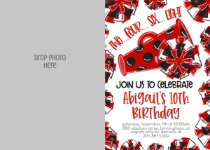 Birthday Cheer Red Black Photo Invite: Birthday Cheer Set