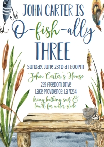 Birthday Fishing Pier Invite: Birthday Fishing Pier Invite