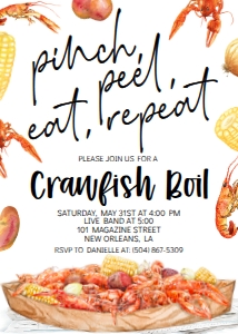Crawfish Boil Pinch Peel Pirogue design preview
