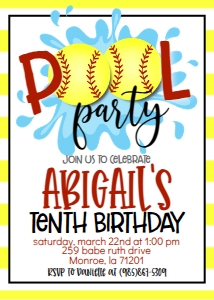 Birthday Softball Pool Party V2: Birthday Softball Pool Party V2