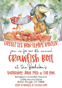 Crawfish Boil Pirogue Annual Laissez design preview