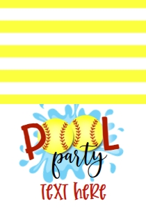 Birthday Softball Pool Party V2 Food Tent: Birthday Softball Pool Party V2