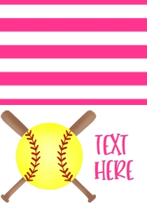 Birthday Softball Bat X Pink Food Tent: Birthday Softball Bat X Pink