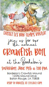 Crawfish Boil Pirogue Annual Laissez Text Invite: Crawfish Boil Pirogue Annual Laissez