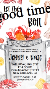 Crawfish Let the Good Times Boil Engagement Text Invite: Crawfish Let the Good Times Boil Engagement