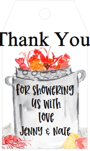 Crawfish Let the Good Times Boil Engagement Favor Tag: Crawfish How Sweet Engagement