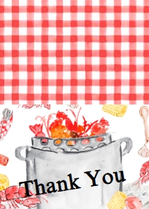 Crawfish Let the Good Times Boil Engagement Thank You: Crawfish Let the Good Times Boil Retirement