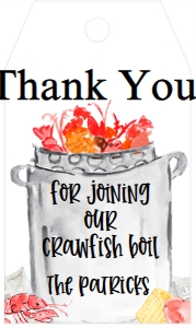 Crawfish Let the Good Times Boil Favor Tag: Crawfish Let the Good Times Boil