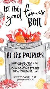 Crawfish Let the Good Times Boil Text Invite: Crawfish Let the Good Times Boil