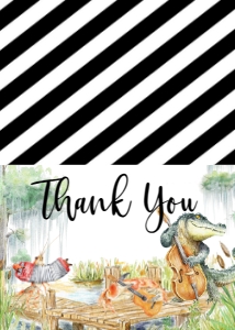Save the Date NOLA Bayou Band Swamp Thank You Card: Save the Date NOLA Bayou Band Swamp