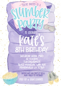Birthday Slumber Party Sleeping Bag Invite: Birthday Slumber Party Sleeping Bag Invite