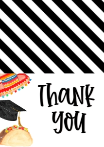 Graduation Fiesta Border V2 Thank You Card: Graduation Fiesta Border V2