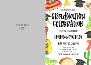 Graduation Fiesta Border V2 Photo Invite: Graduation Fiesta Border V2