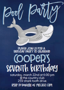 Birthday Pool Party Shark Float: Birthday Pool Party Shark Float