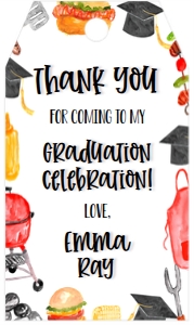 Graduation BBQ Border V2 Favor Tag: Graduation BBQ Border V2