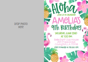 Birthday Aloha Luau Photo Invite: Birthday Aloha Luau