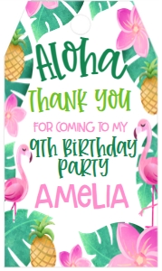Birthday Aloha Luau Favor Tag: Birthday Aloha Luau