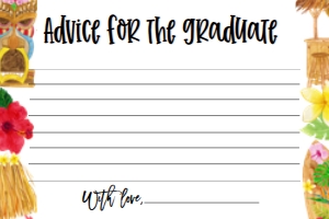 Graduation Luau Advice Card: Graduation Luau