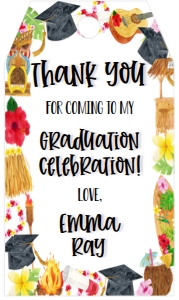 Graduation Luau Favor Tag: Graduation Luau