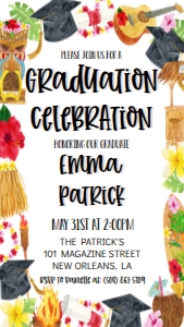 Graduation Luau Text Invite: Graduation Luau