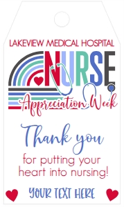 Nurse Appreciation Week Rainbow Favor Tag: Nurse Appreciation Week Rainbow 7 day