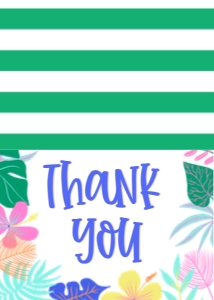 Birthday Aloha Luau V2 Thank You Card: Birthday Aloha Luau V2