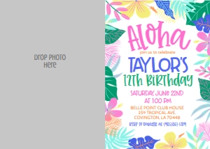 Birthday Aloha Luau V2 Photo Invite: Birthday Aloha Luau V2