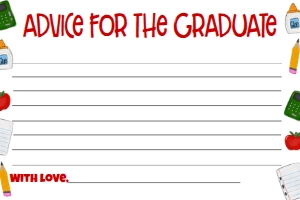 Graduation Kindergarten Supply Border Advice Card: Graduation Kindergarten Supply Border