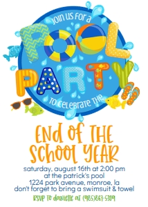 School End of the School Year Pool Party Fish Orange: School End of the School Year Pool Party Fish Orange