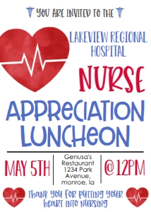 Nurse Appreciation Week Heart Luncheon: Nurse Appreciation Week Heart 7 day