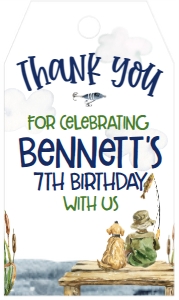 Birthday Fishing Dock O-Fish-ally Favor Tag: Birthday Fishing Dock O-fish-ally