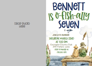 Birthday Fishing Dock O-Fish-ally Photo Invite: Birthday Fishing Dock O-fish-ally
