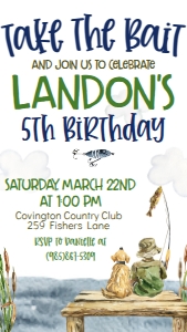 Birthday Fishing Dock Take the Bait Text Invite: Birthday Fishing Dock Take the Bait