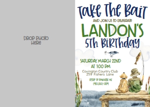 Birthday Fishing Dock Take the Bait Photo Invite: Birthday Fishing Dock Take the Bait