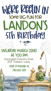 Birthday Fishing Dock Reeling Text Invite: Birthday Fishing Dock Reeling