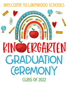 Graduation Kindergarten Supplies Rainbow Welcome Sign 8x10: Graduation Kindergarten Supplies Rainbow