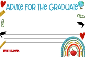 Graduation Kindergarten Supplies Rainbow Advice Card: Graduation Kindergarten Supplies Rainbow
