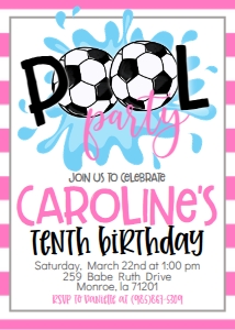 Birthday Soccer Pool Party Pink V2: Birthday Soccer Pool Party Pink V2