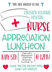 Nurse Appreciation Week Hat Luncheon: Nurse Appreciation Week Hat 7 day