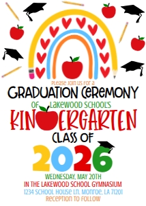 Graduation Kindergarten Hearts Rainbow 2026: Graduation Kindergarten Hearts Rainbow