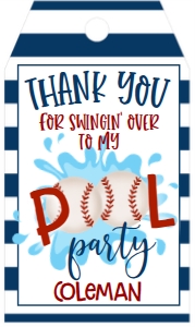 Birthday Baseball Pool Party V2 Favor Tag: Birthday Baseball Pool Party V2
